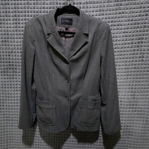 Gray Single Breasted Blazer Jacket Sz8 VTG Express Y2K 90s Peacoat Lightweight